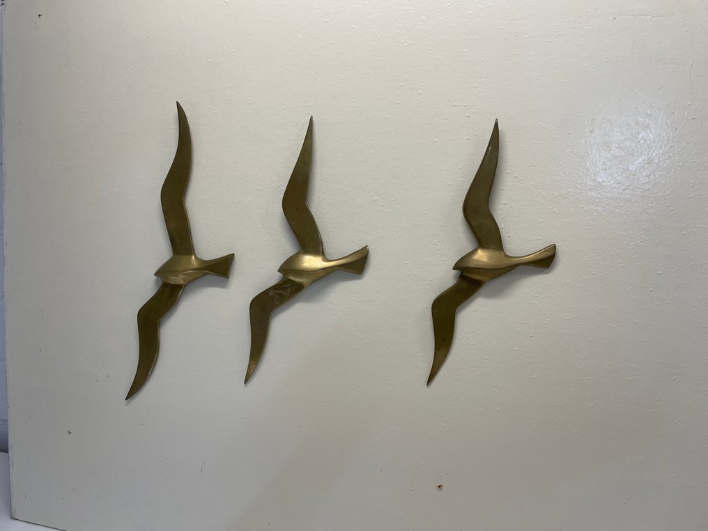 Statuetta - Mid Century Messing Schwalben / Möwen (3) - Ottone #1.0