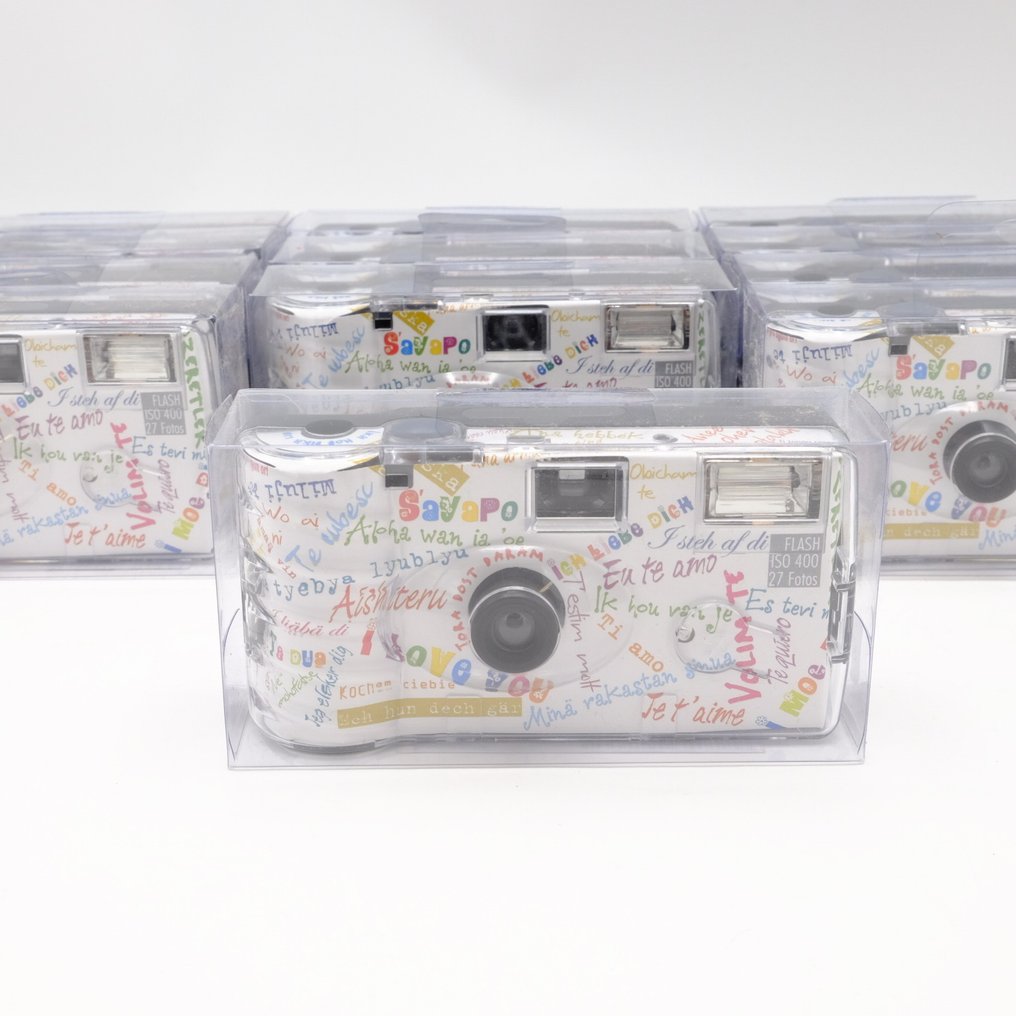 - Topshot Single Use Camera Flash 400 - 27 Opnamen "I LOVE YOU" White (12 stuks)- Old stock (8692) Flash #3.2