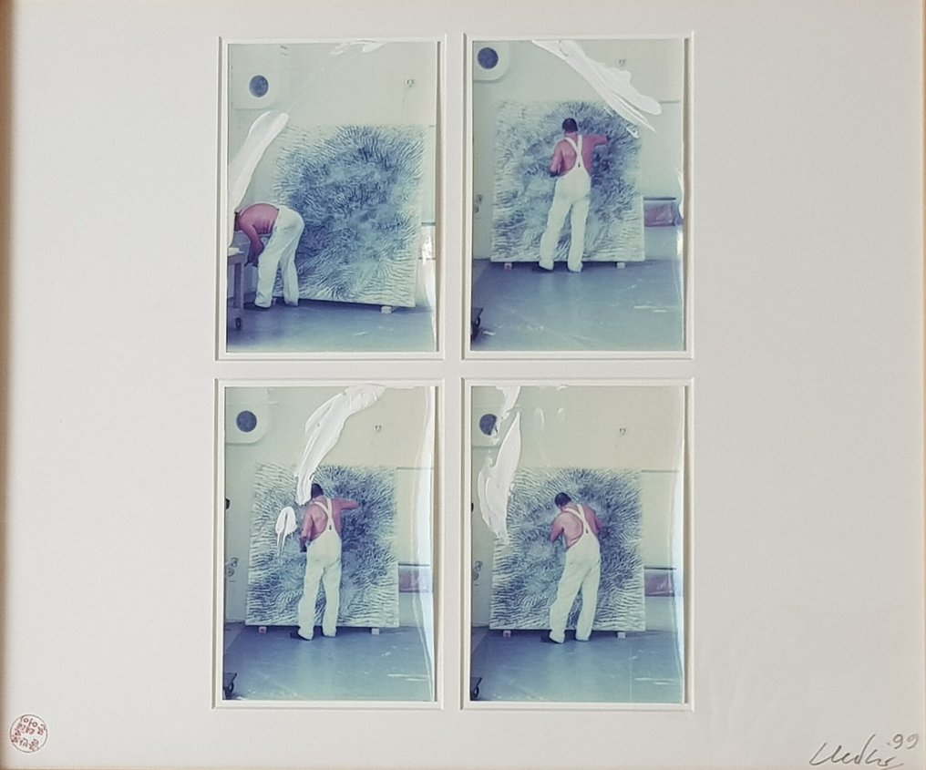 Günther Uecker (1930-2025) - 4 übermalte Fotografie-Unikate aus der Serie "KORRELATIONEN" #3.2