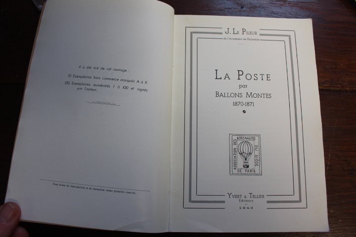 La Poste par Ballons Montés 1870-1871 - J. Le Pileur - 1943 #3.2