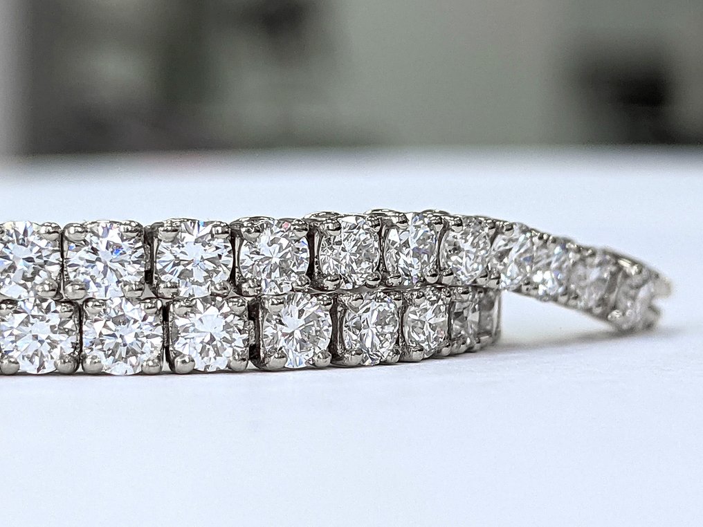 χωρίς τιμή ασφαλείας - Βραχιόλι τένις - 14 καράτια Λευκός χρυσός -  5.06ct. tw. Διαμάντι (Εργαστηριακής καλλιέργειας) - D-E VVS IGI Πιστοποιημένο #1.0