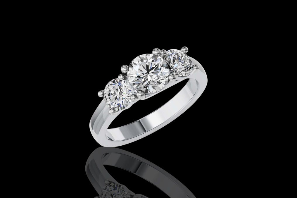 Δαχτυλίδι - 14 καράτια Λευκός χρυσός -  2.08ct. tw. Διαμάντι (Εργαστηριακής καλλιέργειας) - Διαμάντι #4.3