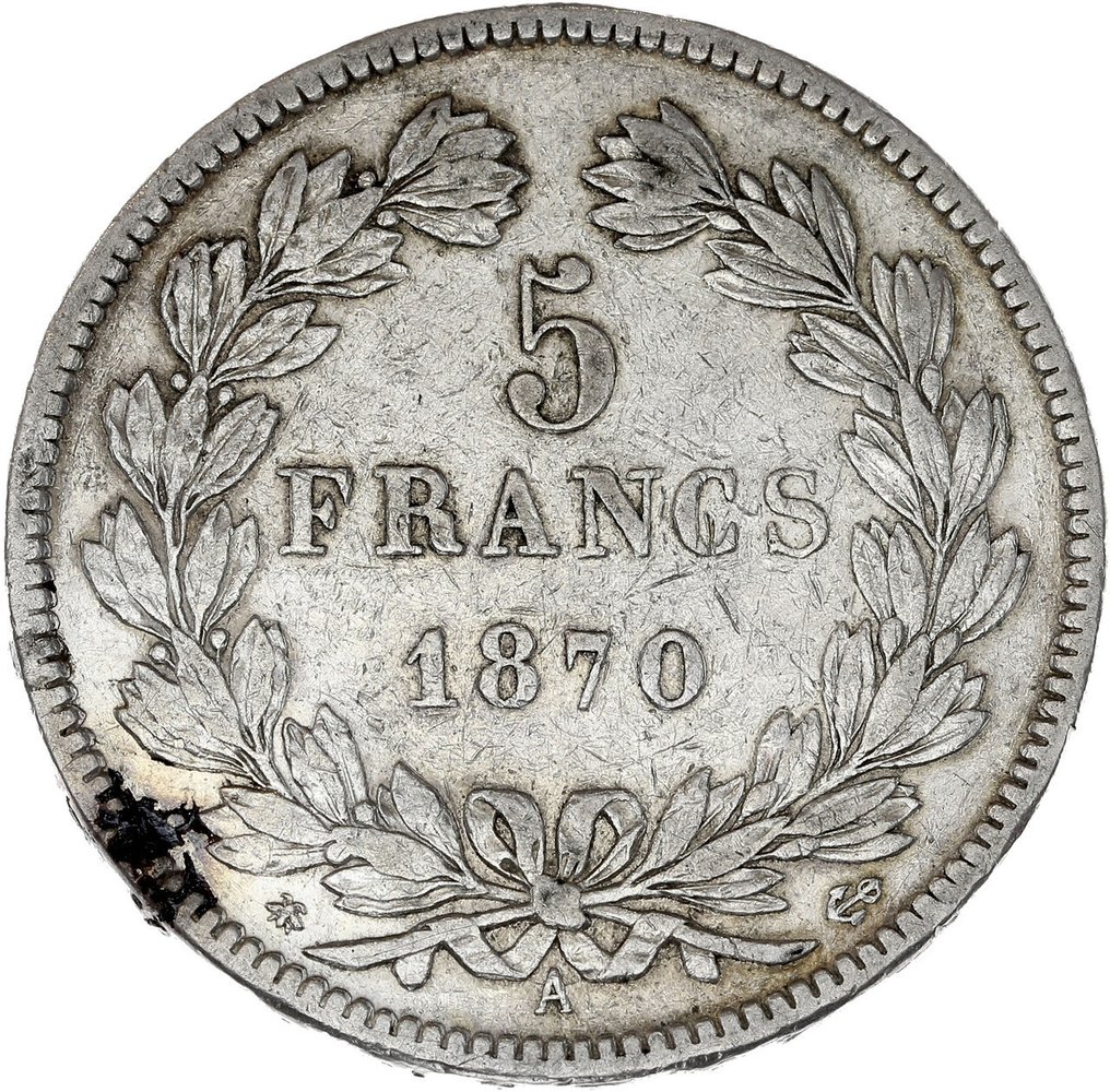 France. 5 Francs 1870-A Cérès sans légende  (No reserve price) #1.0