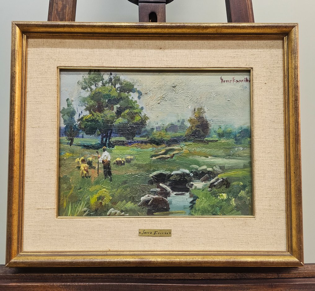 Miquel Serra Escriba (1947) - NO RESERVE - Shepherd on the riverbank #1.0