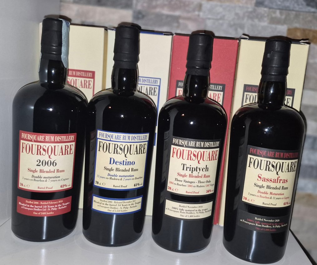 Foursquare Velier - Vintage 2006, Destino, Triptych + Sassafras  - 70 cl - 4 botellas #1.0