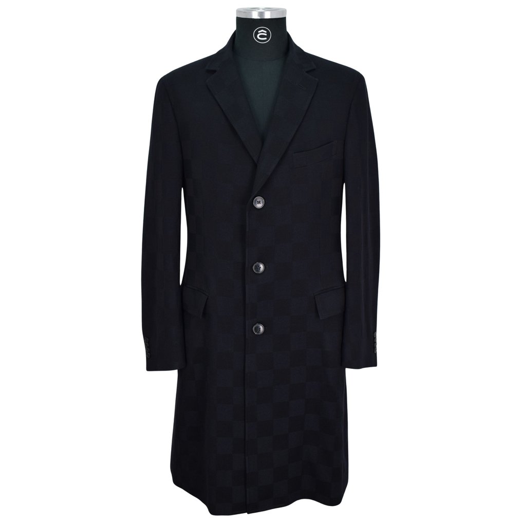 Z Zegna Pure Wool With Leather Undercollar Chess Pattern Winter - Jas #1.0