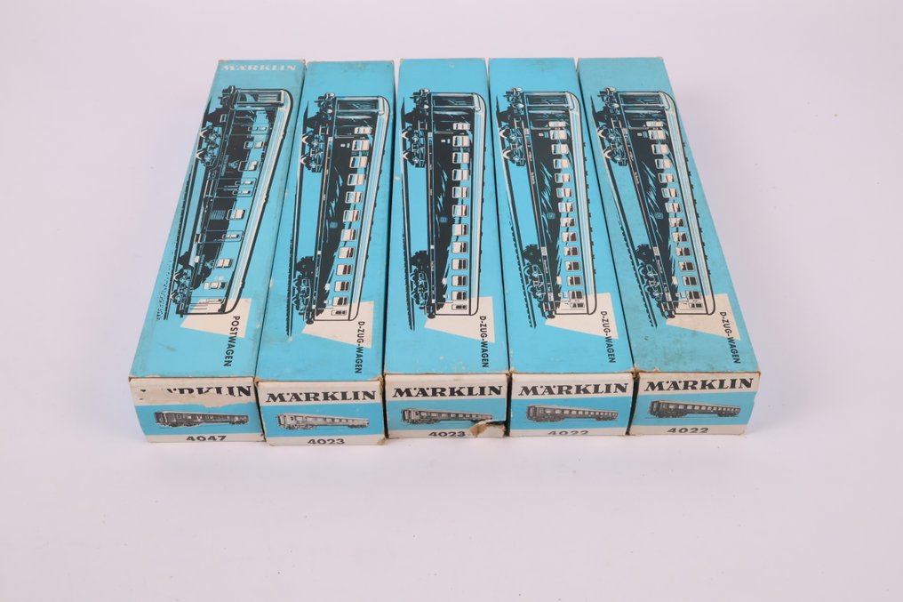 Märklin H0 - 4022/4023/4047 - Modeltog passagervogn (5) - Fem D-biler - DB #1.0