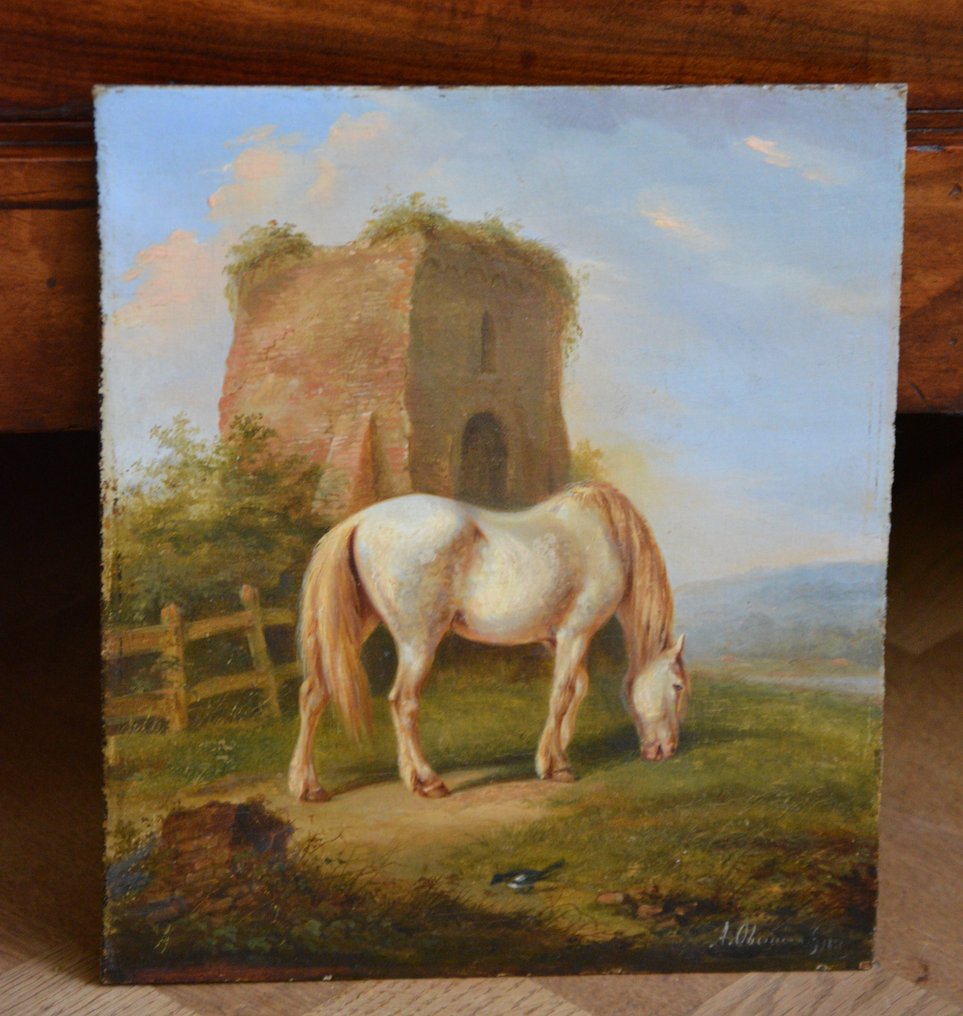 Anthony Oberman (1781-1845) - Grazend paard #3.2