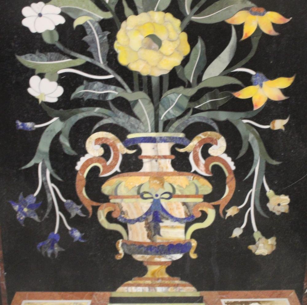 雕刻, Placche in marmo nero intarsiate con pietre dure - 60 cm - 大理石 #4.3