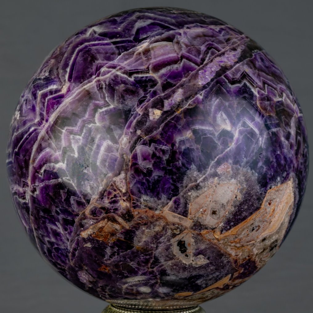 Αμέθυστος Λεπτή γυαλισμένη σφαίρα αμέθοδος. - Ύψος: 16.4 cm - Πλάτος: 16.4 cm- 5943 g #3.2