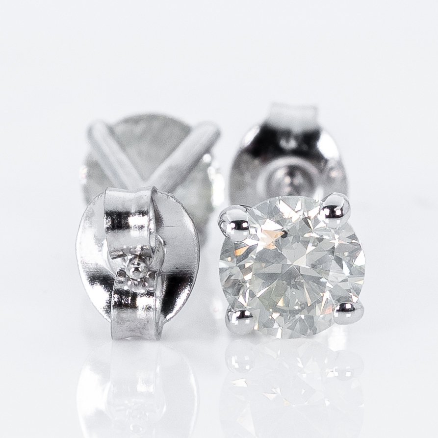 χωρίς τιμή ασφαλείας - Σκουλαρίκια - 14 καράτια Λευκός χρυσός -  1.01ct. tw. Διαμάντι (Φυσικό) - GWLab #1.0
