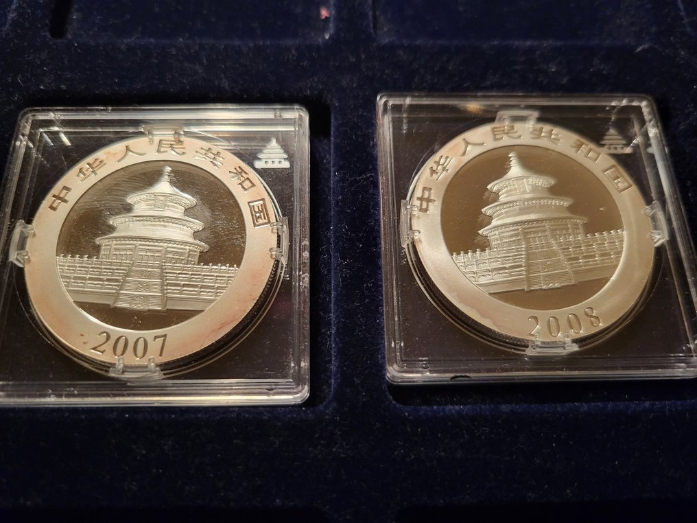 Kina. 10 Yuan Color Pandas 1 oz 2007 / 2008 #1.0