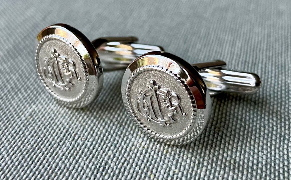 Christian Dior - Μέταλλο - Μανικετόκουμπα - Round - Monogram #1.0