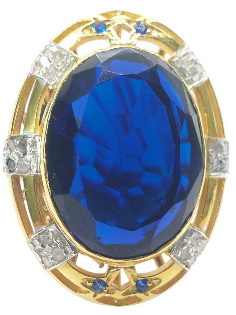 Senza prezzo di riserva - Anello - 9 kt Argento, Oro giallo Zaffiro - Pietre preziose miste #3.2