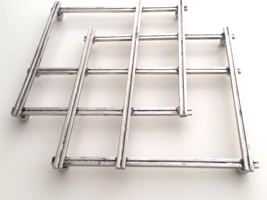 Jacques Adnet - Brikke - Forsølvet, Art deco design modernist, utvidbar leddet. #1.0