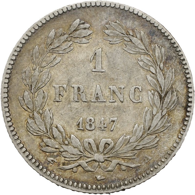 France. Louis Philippe I. 1 Franc 1847-A, Paris  (No reserve price) #1.0