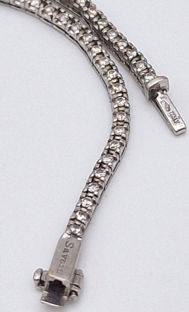 手鈪 - 18 克拉 白金 -  2.30ct. tw. 鉆石 (天然)  #2.1