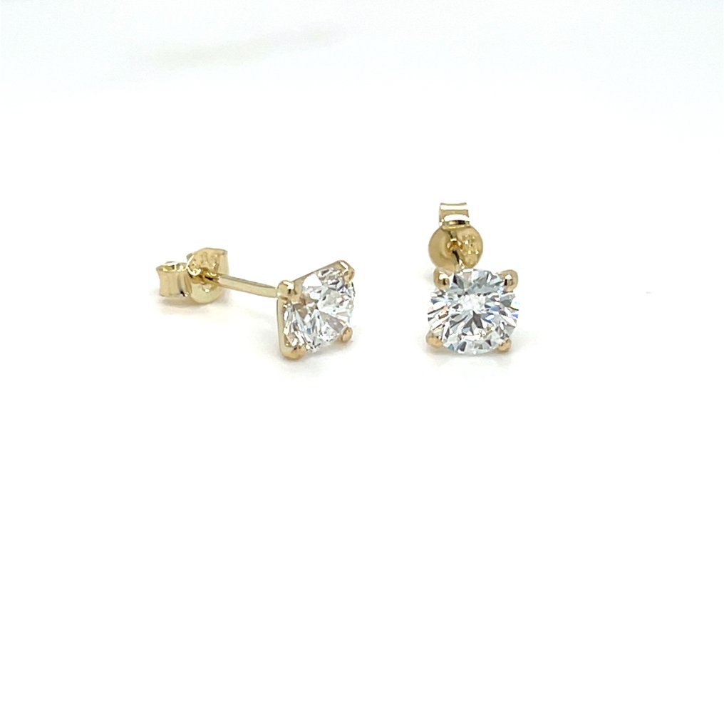 没有保留价 - 耳环 - 14K包金 黄金 -  1.41ct. tw. 钻石 (实验室培育) #1.0