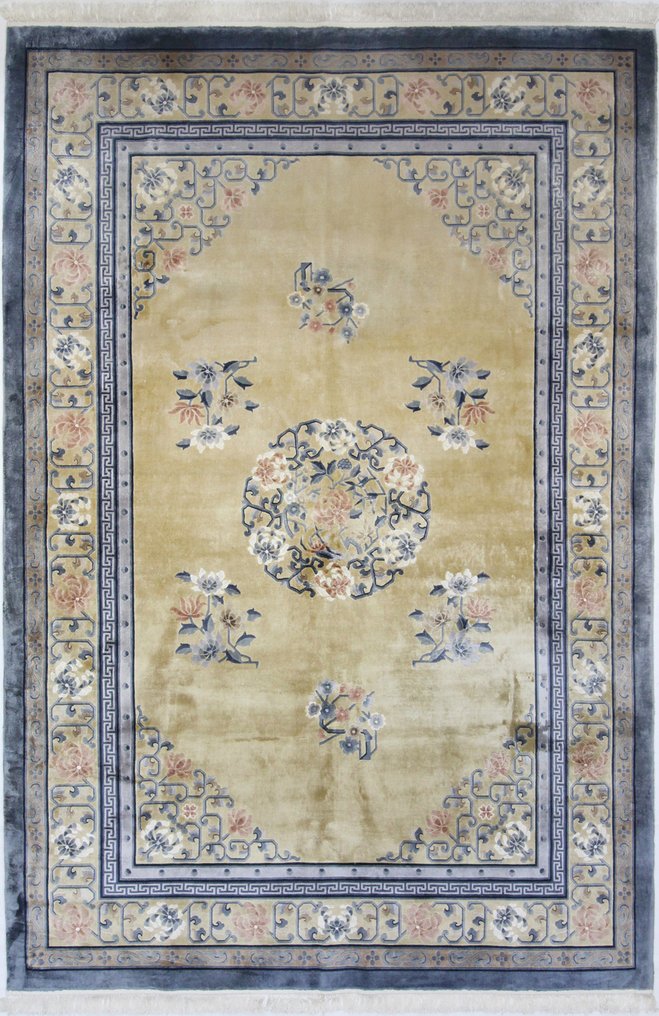 Πρωτότυπο παραδοσιακό καθαρό μετάξι από την Κίνα σε αντίκα μετάξι - Χαλί - 276 cm - 185 cm - Καθαρό μεταξωτό χαλί #1.0