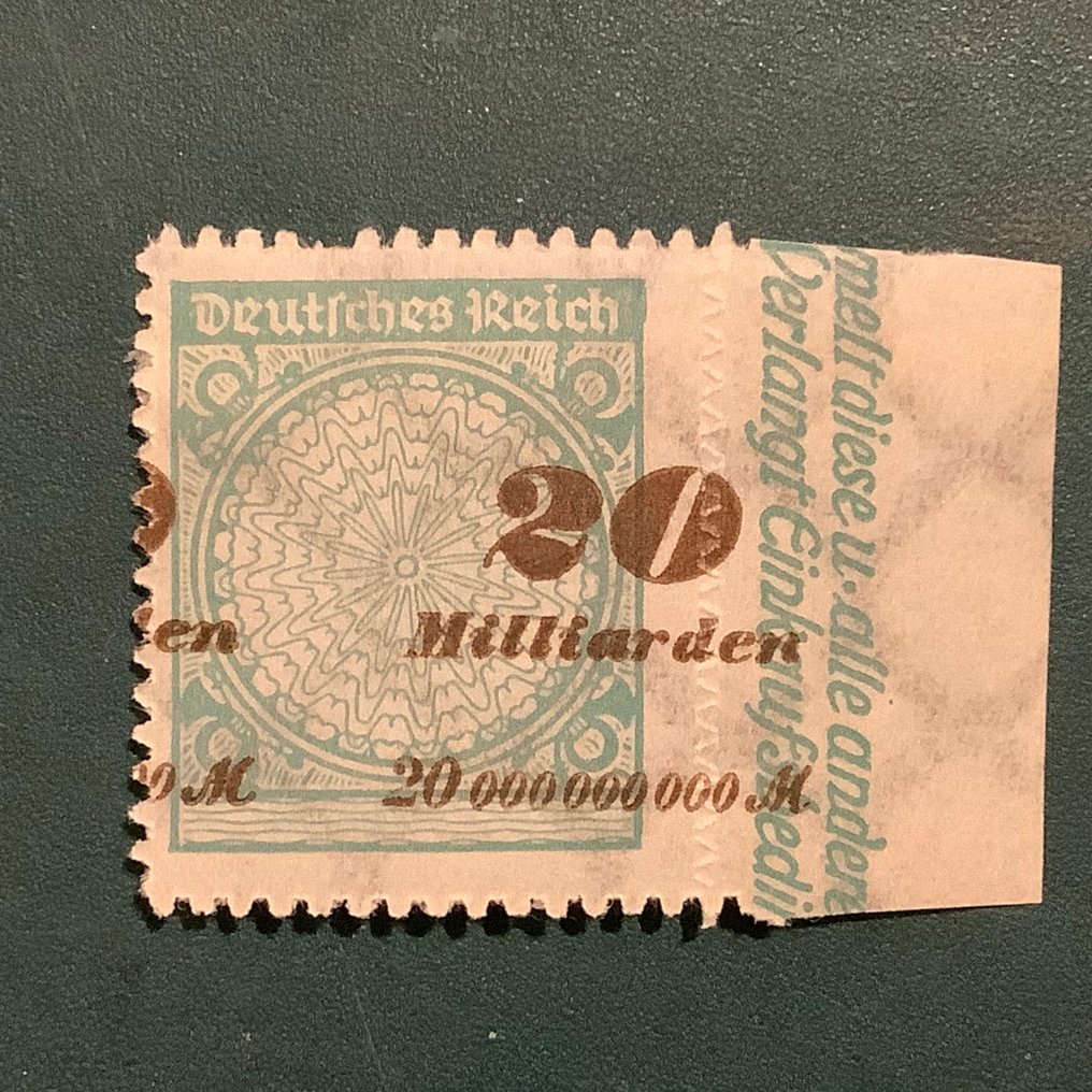 German Empire 1923 - 20 billion with a fully shifted decimal value. - Michel 329B #1.0