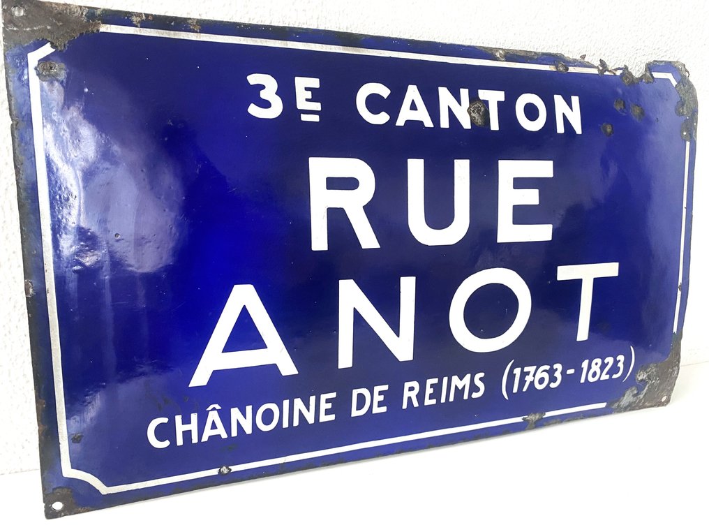 Rue Anot - Sinal de esmalte - 50x30 cm #1.0
