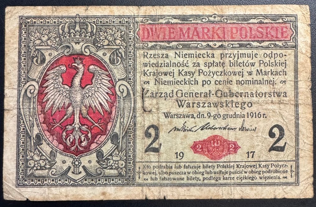Polonia. - 2 Marki - 1916 - Pick 9  (Sin precio de reserva) #1.0