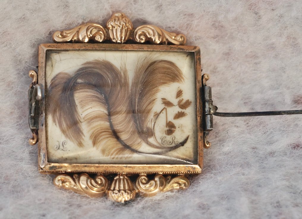 Sans prix de réserve - Broche - 15 carats Or jaune - Broche de deuil/commémorative #2.1