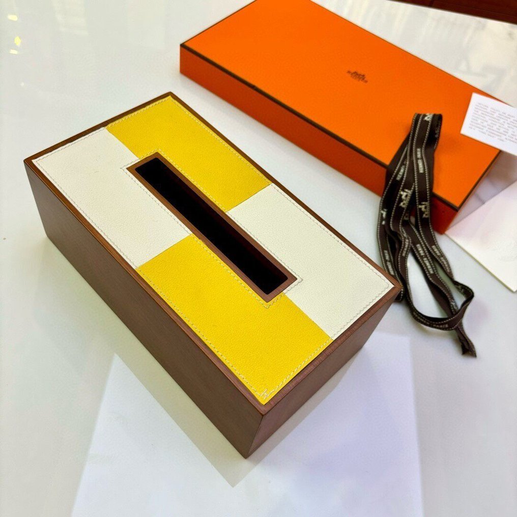 Hermès - 盒子 - 木, 皮革 - 纸巾盒 #3.2