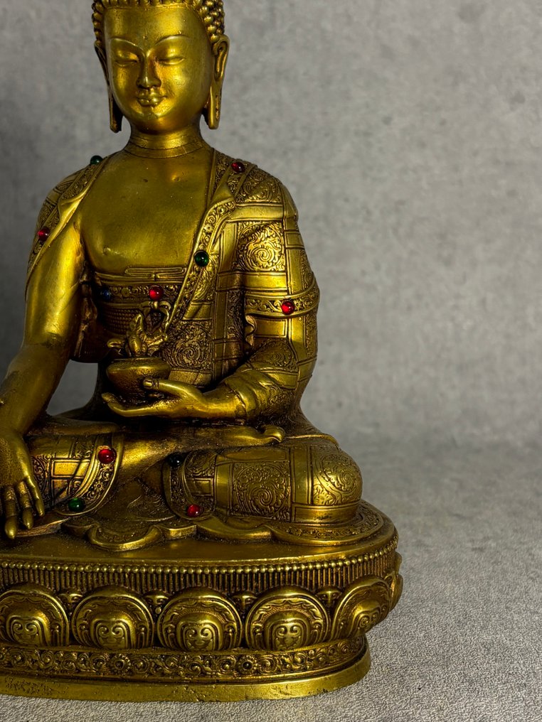 Buda Medicinal - Bronze - Tibete - Final do século XX #3.2