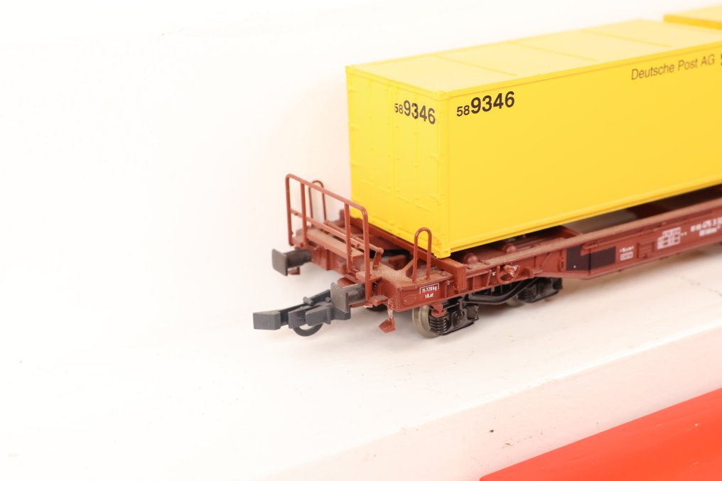 Roco H0 - Τρένο μοντελισμού μεταφοράς εμπορευμάτων (3) - Τρεις φορτωτές με κοντέινερ/ρυμουλκούμενα. - DB #4.3