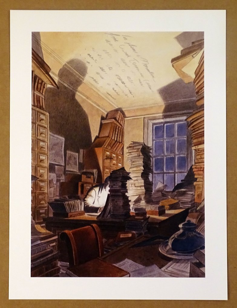 Schuiten, François - 1 Offset Print - Bibliothèque Mondaneum #1.0