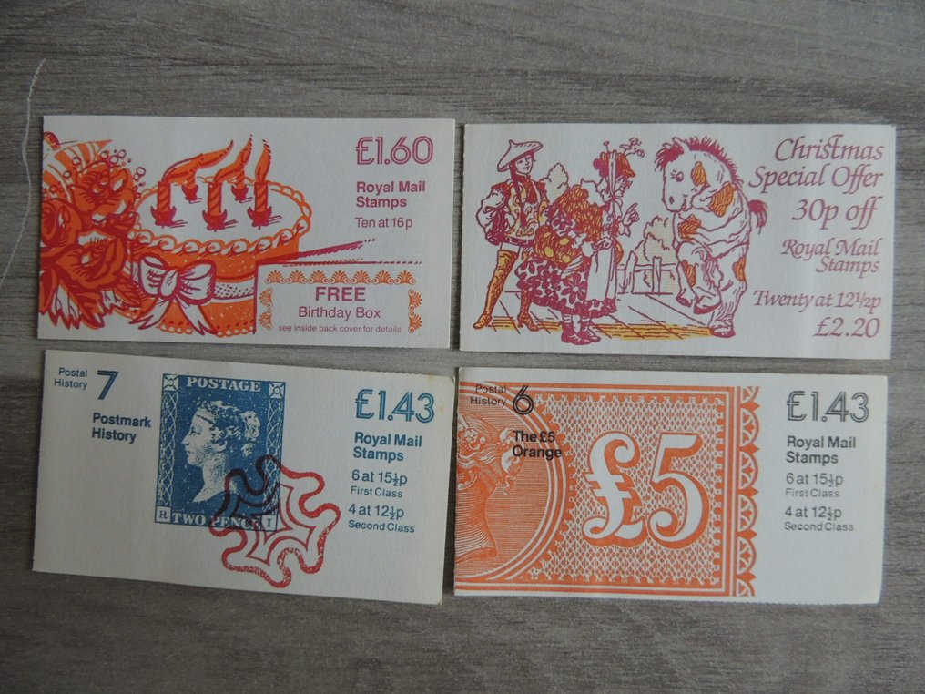 英国  - 精选/一批 1980 年代的 100 本 QEII 型 Machin 笔记本 #3.2