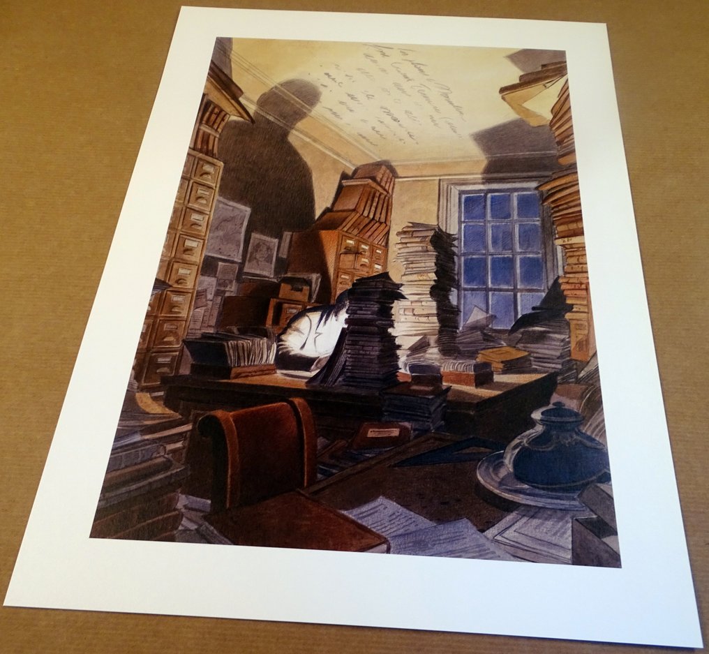 Schuiten, François - 1 Offset Print - Bibliothèque Mondaneum #3.2