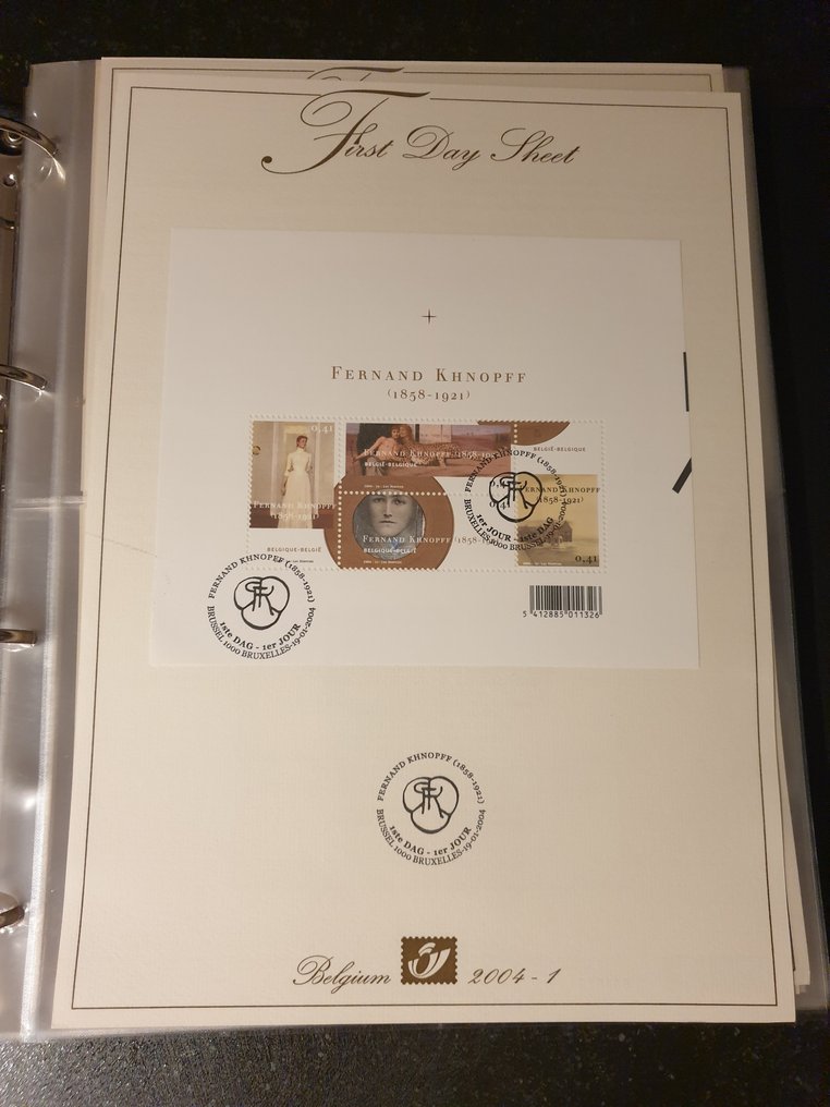 Belgio 2003/2004 - Raccolta di First Day Sheets (FDS) in album Leuchtturm con custodia protettiva #1.0