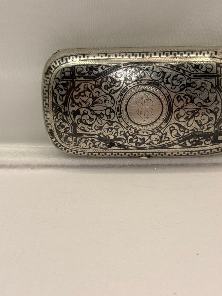 Κουτί ταμπάκο - .875 (84 Zolotniki) silver - Φορητό τσιγαρόχαρτο στα ρωσικά. #2.1