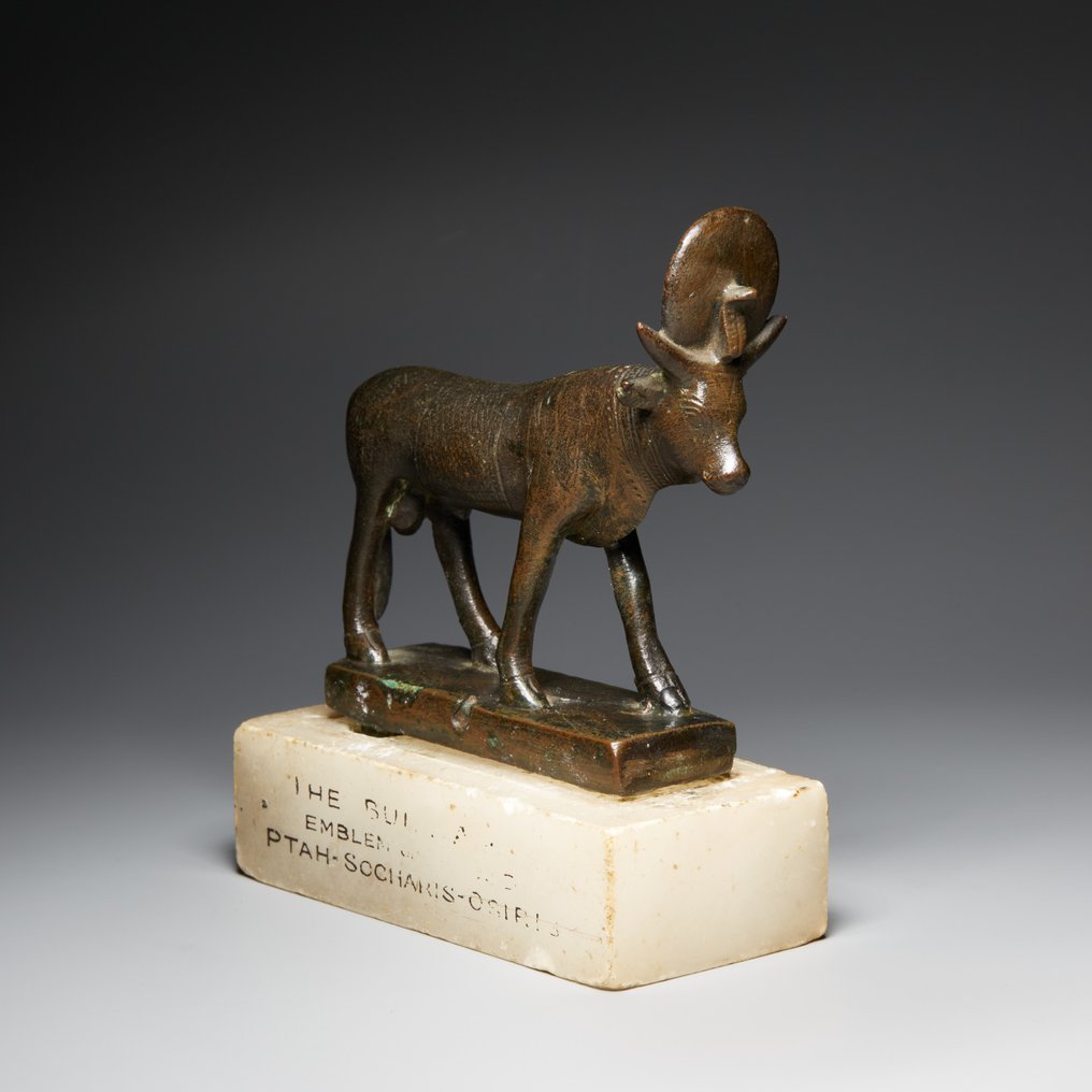 Starożytny Egipt Brązowy Bóg Apis. Późny okres, 664 - 332 p.n.e. Długość 9,5 cm. #1.0