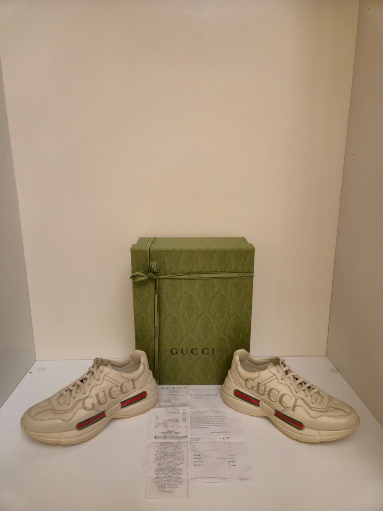 Gucci - Sneaker Rhyton uomo in pelle con logo Gucci - 运动鞋 - 尺寸: EU 42 #1.0