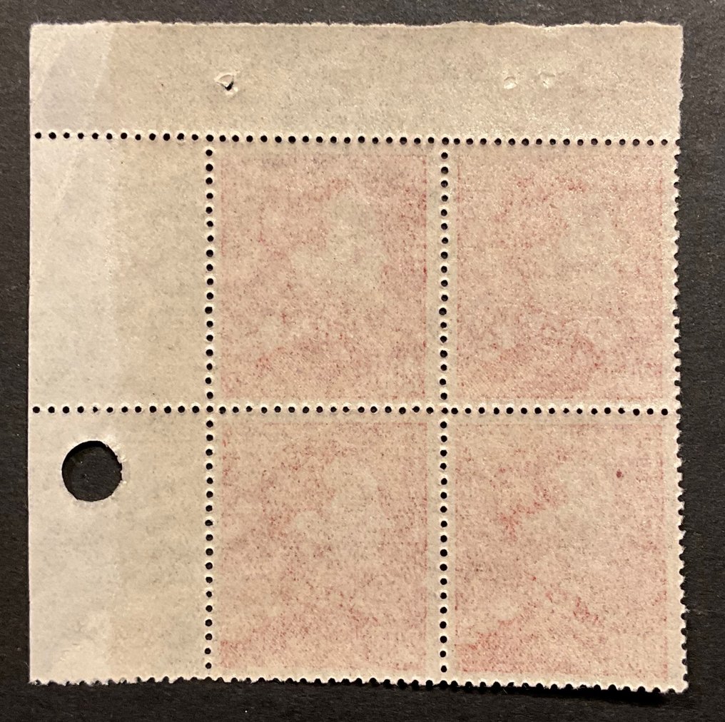 Βέλγιο 1936 - Λεοπόλδος ΙΙ Πορτμαν - 20 φράγκα σε επιπλέον απόχρωση HELDERORANJE - σε μπλοκ των 4 - OBP/COB 435A - Met certificaat #2.1