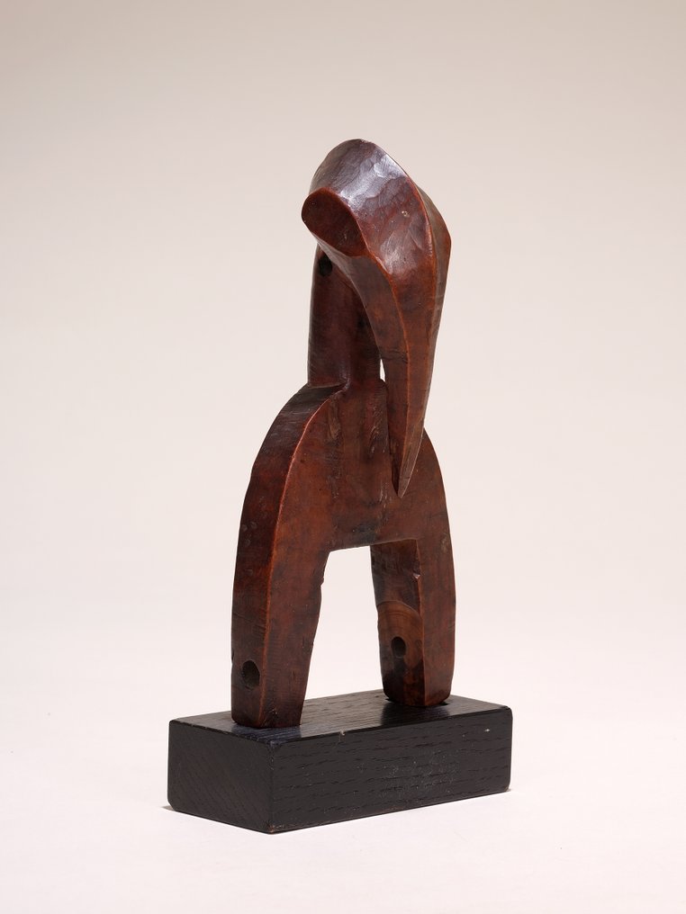 织布机滑轮马镫 — 塞努福族，科特迪瓦 — 猩猩角雕图案 — 木材 — 高 20.5 厘米 - Senufo - 象牙海岸  (沒有保留價) #1.0