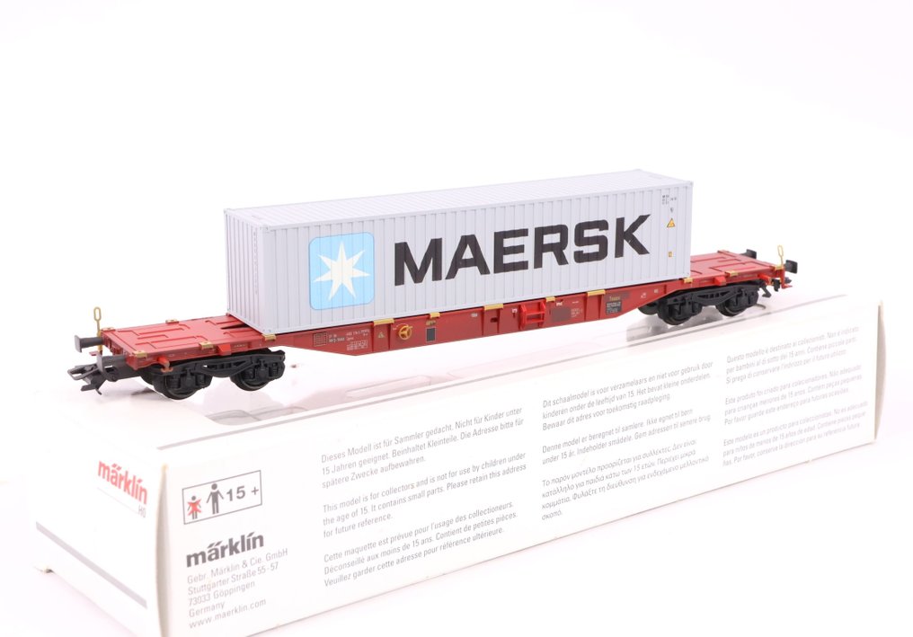 Märklin H0 - 47057 - Modellvonat teherfuvarozás (1) - Konténeres teherautó 'Maersk' - Touax (DE) #1.0