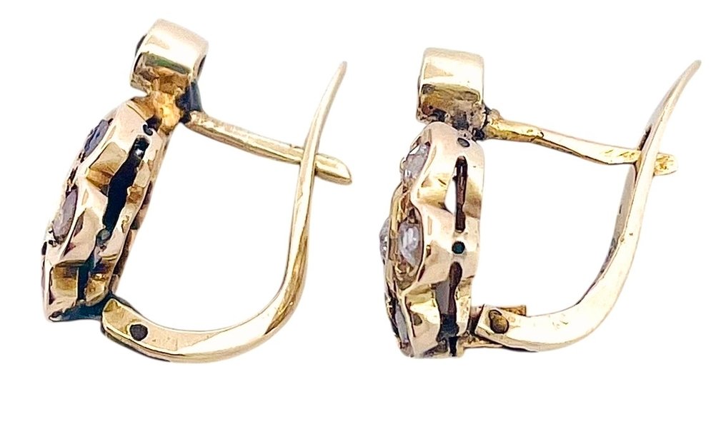 没有保留价 - 耳环 - 12克拉 黄金 钻石 (天然)  #4.3