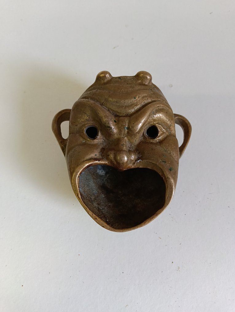 Scrumieră - Bronz - Scrumieră cap de satiră. #1.0