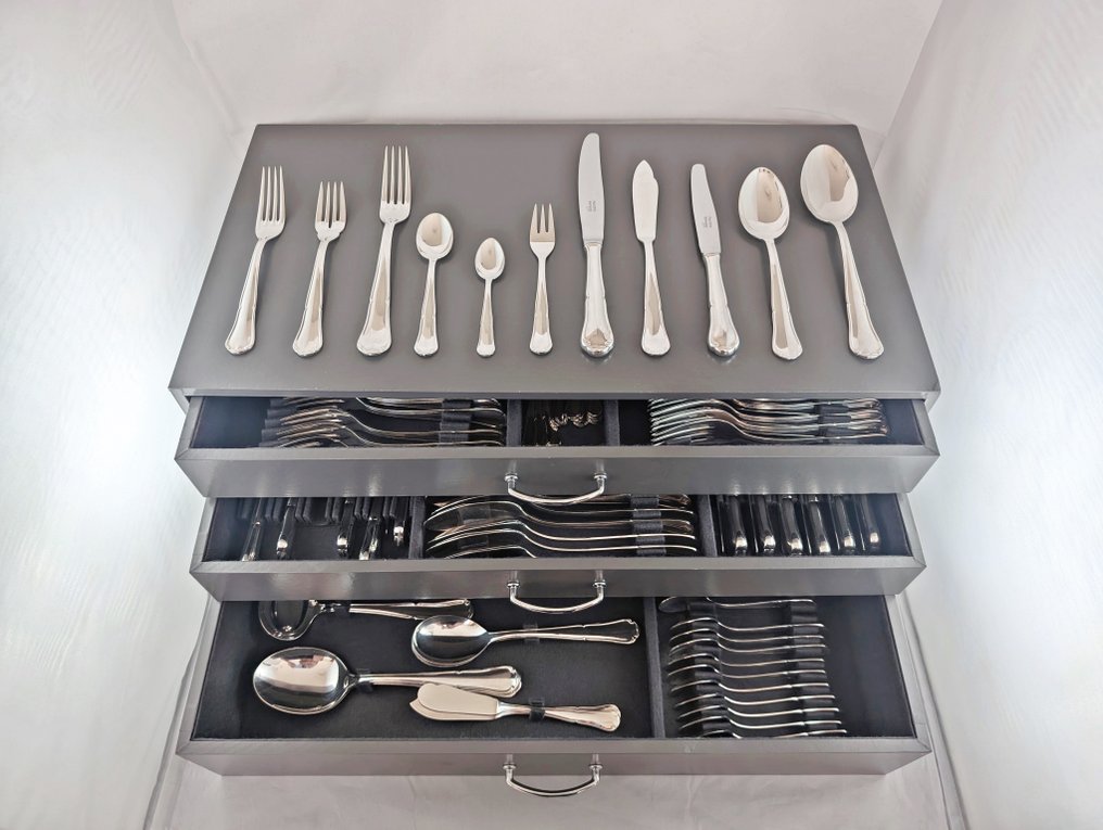 KH (100gr) Solingen "Spatours Style" - 12人用餐具套装 (148) - 镀银 #1.0