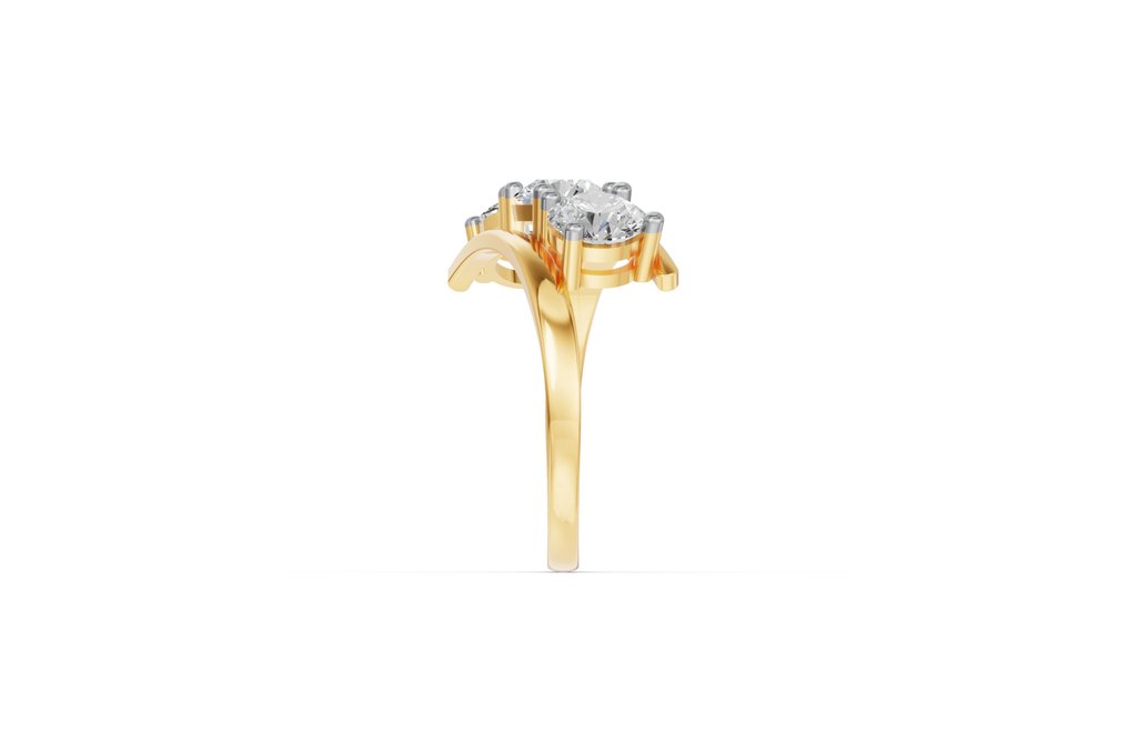 Ring - 14 karat Gull -  2.18ct. tw. Diamant (Lab-dyrket) #3.2