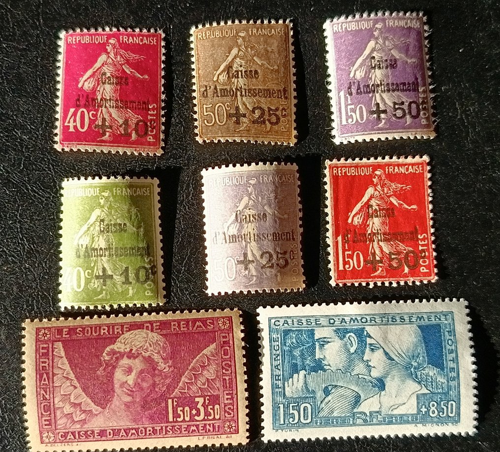 法国 1931/1928 - 最后两批系列以及折旧基金的编号252和256。 #1.0