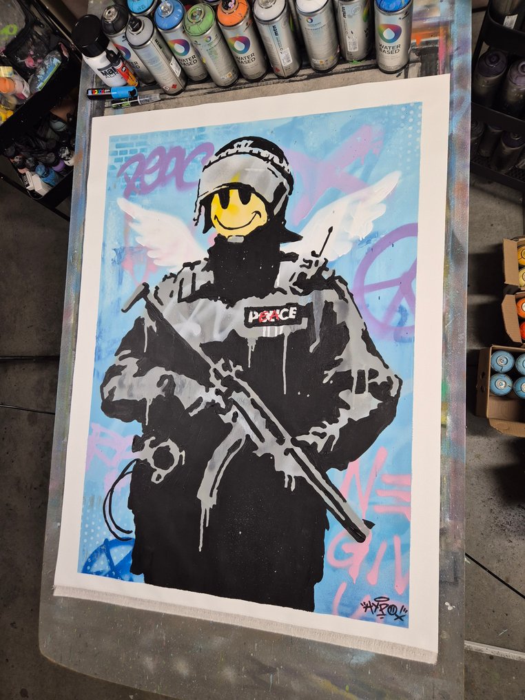 Hipo (1988) - Hipo (from Banksy) - Flying Copper (XL Original artwork) #2.1