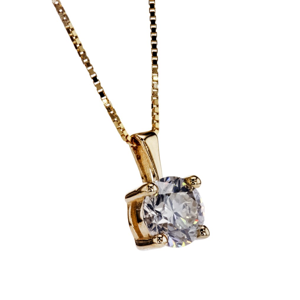 χωρίς τιμή ασφαλείας - Κολιέ - 14 καράτια Κίτρινο χρυσό -  1.01ct. tw. Διαμάντι (Φυσικό) #1.0