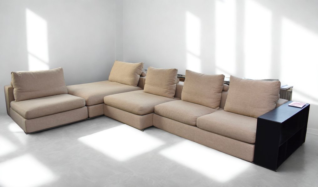 Flexform - Antonio Citterio - Sofa (5) - Groundpiece Lounge - Lucky Lusso 574, zadelleder - Modular Landscape #1.0