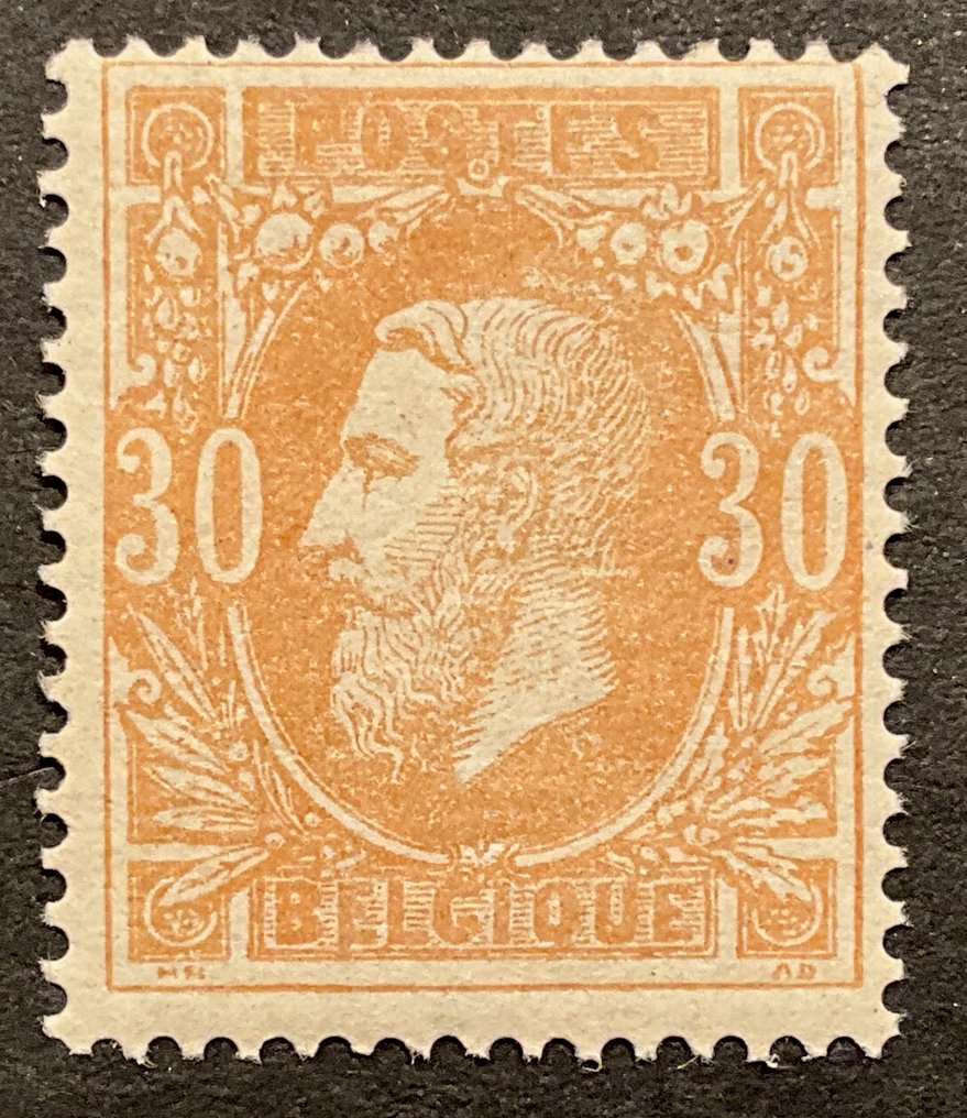 Βέλγιο 1869/1883 - Leopold II Έκδοση 1869 - 30c Καφέ-κόκκινο - POSTFRIS - OBP/COB 33 #1.0