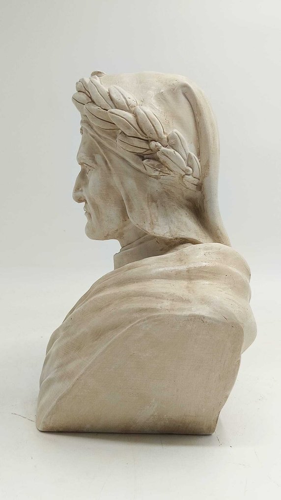 Γλυπτό, Busto di Dante Alighieri - 31 cm - μαρμάρινη σκόνη #2.1